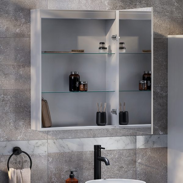 Toreno 500 x 700mm Single Door Mirror Cabinet - Image 2