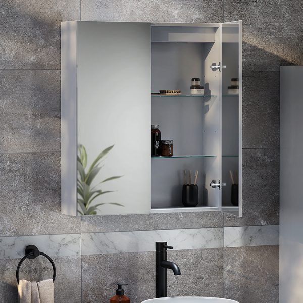 Toreno 600 x 700mm 2 Door Mirror Cabinet - Image 2