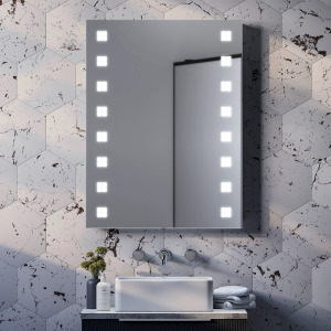 Toreno 600 x 800mm Portrait LED Illuminated Mirror with Motion Sensor, Anti Fog and Shaving Socket