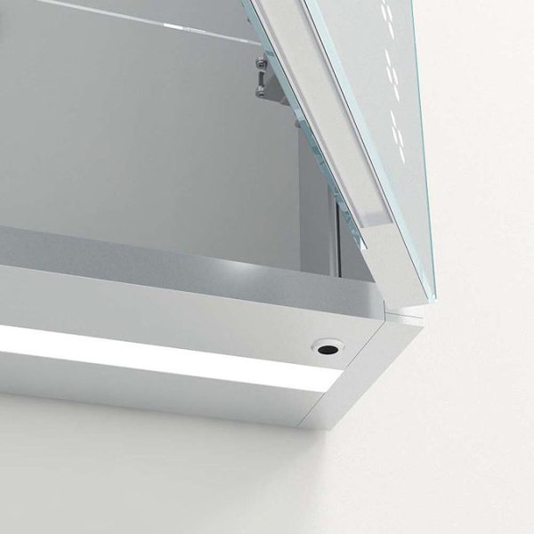 Toreno 800 x 600mm LED Illuminated 2 Door Mirror Cabinet with Motion Sensor - Image 4