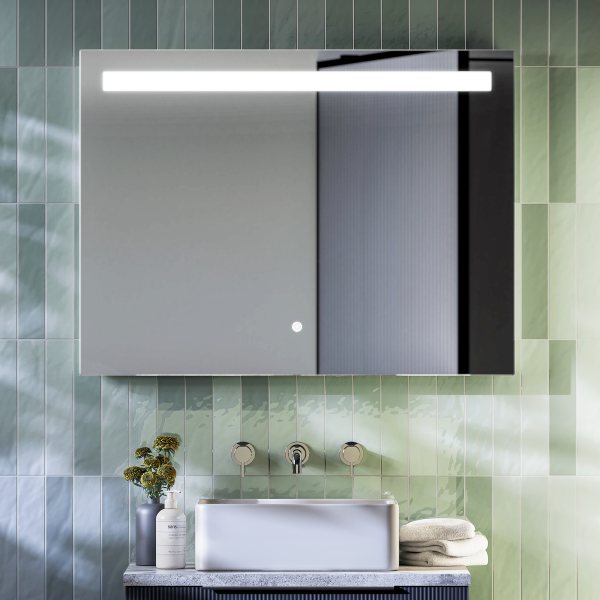 Arezzo 800x600mm LED Illuminated Mirror with Anti Fog, Dimmer and Touch Sensor