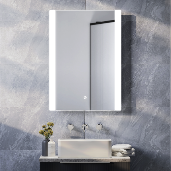 Arezzo 500x700mm LED Illuminated Mirror with Anti Fog, Dimmer and Touch Sensor