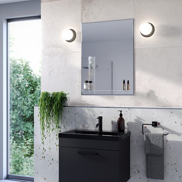 Trafalgar 600 x 800mm Bevelled Bathroom Mirror with Glass Shelf - Image 4