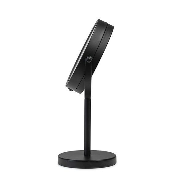 Croydex Matt Black Illuminated Battery Operated Pedestal Mirror with 3x Magnifying - Image 4