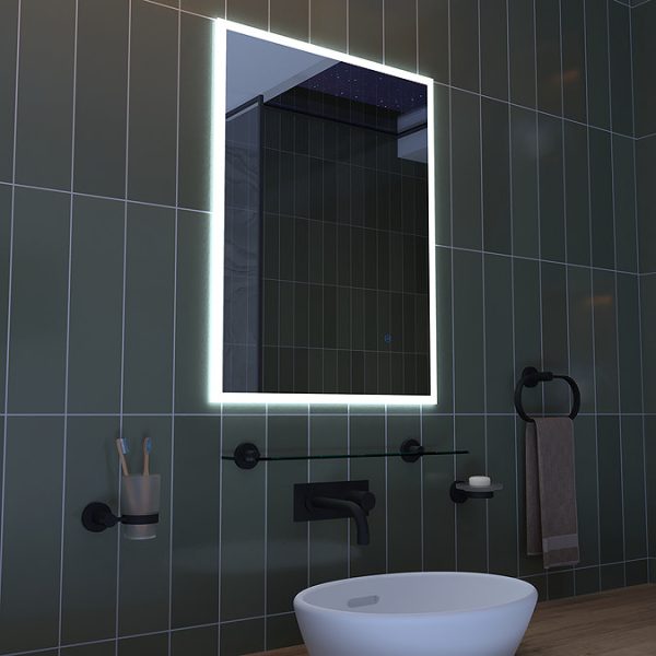 Croydex Hang N Lock Illuminated Mirror with Shaver Socket   800 x 600mm - Image 3
