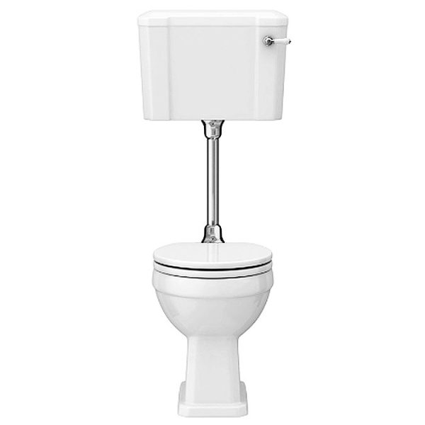 Milton Traditional Comfort Height Mid Level Toilet + White Soft Close Seat - Image 2