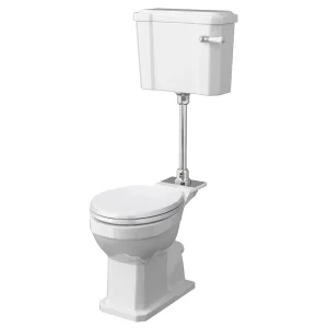 Milton Traditional Comfort Height Mid Level Toilet + White Soft Close Seat