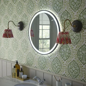 Heritage Newick Black 590mm Illuminated Circular Mirror with Demister Pad
