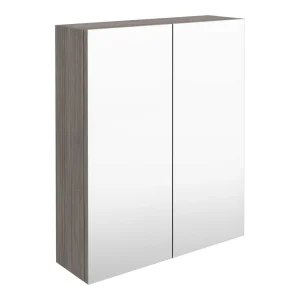 Brooklyn 600mm Grey Avola Bathroom Mirror Cabinet   2 Door