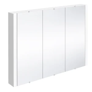 Toreno 3 Door Mirror Cabinet (Minimalist White   900mm Wide)