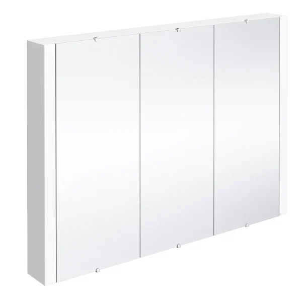 Toreno 3 Door Mirror Cabinet (Minimalist White   900mm Wide)