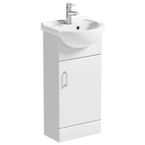 Orchard Eden 410mm White Cloakroom Floor Standing Vanity Unit and Ceramic Basin