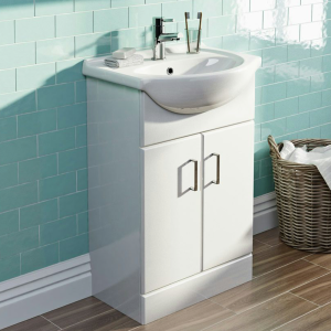 Orchard Eden White 550mm Floor Standing Vanity Unit with Ceramic Basin