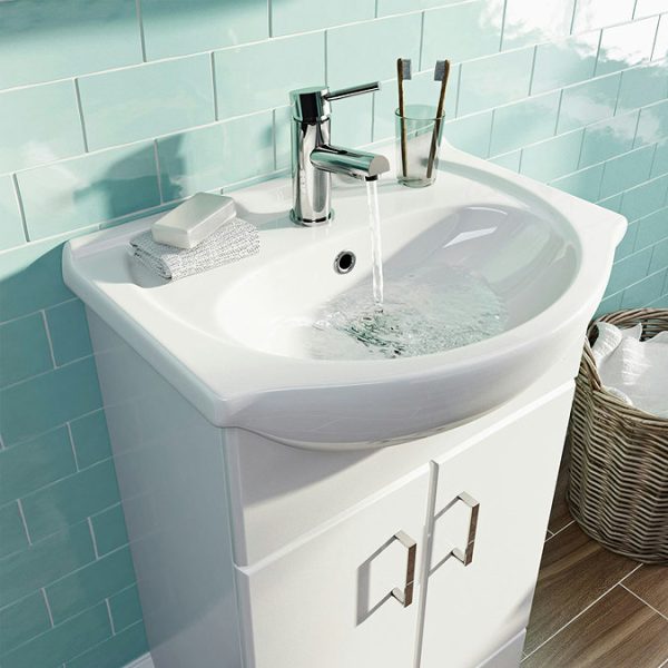 Orchard Eden White 550mm Floor Standing Vanity Unit with Ceramic Basin - Image 4