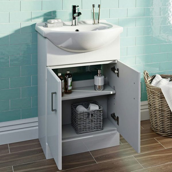 Orchard Eden White 550mm Floor Standing Vanity Unit with Ceramic Basin - Image 5