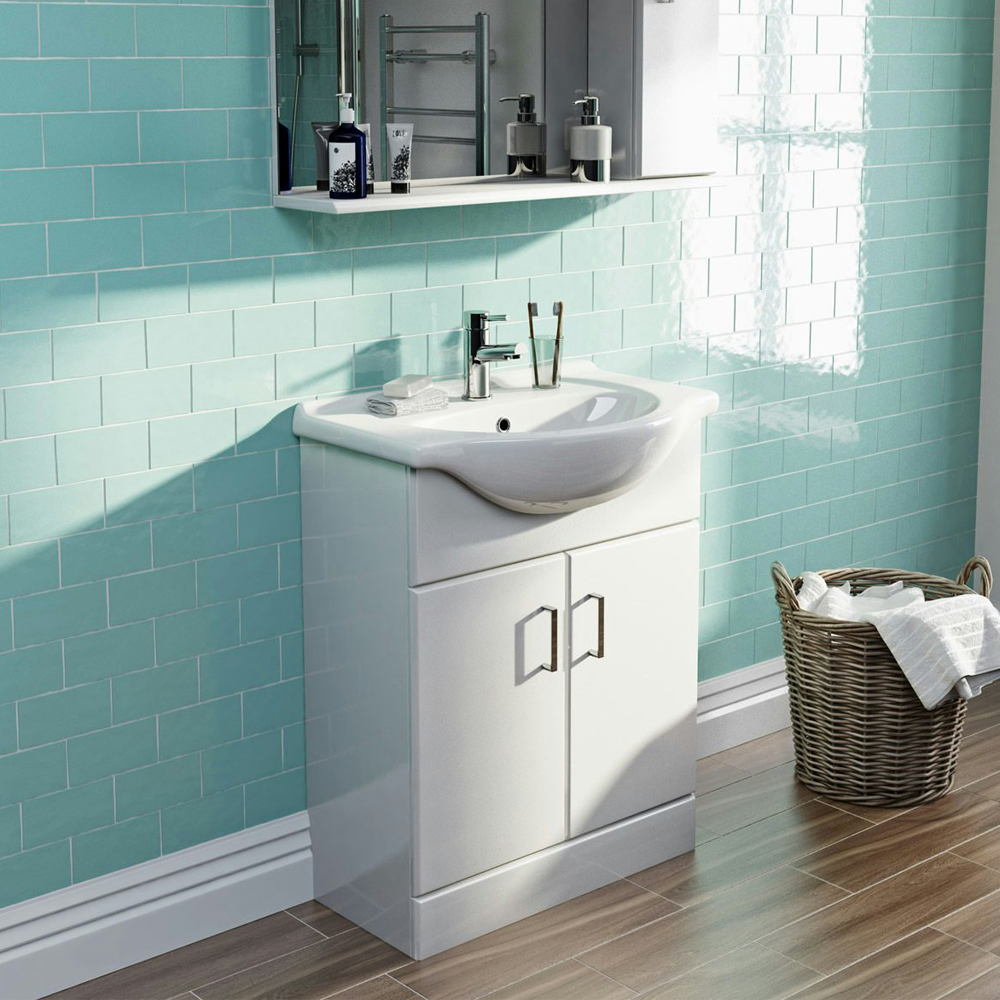 Orchard Eden White 650mm Floor Standing Vanity Unit with Ceramic Basin