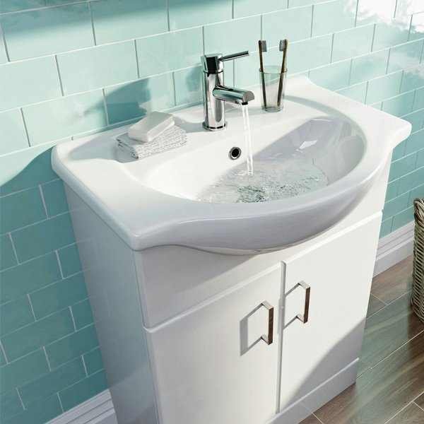 Orchard Eden White 650mm Floor Standing Vanity Unit with Ceramic Basin - Image 3