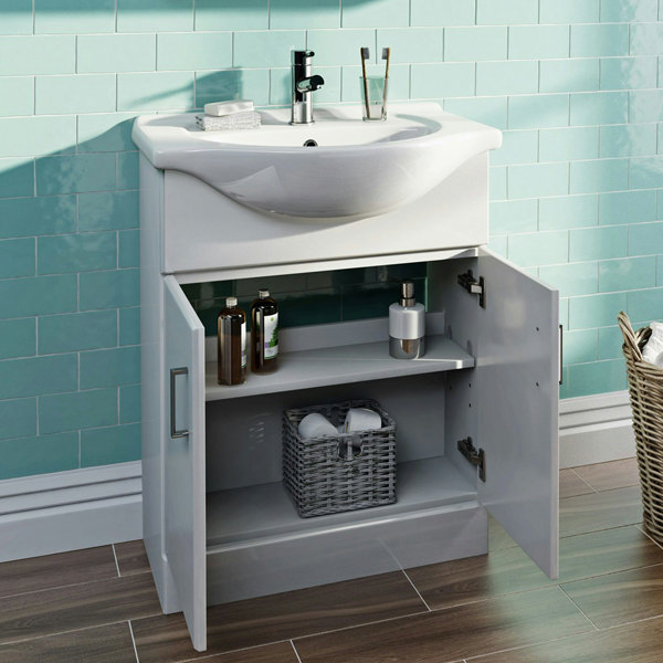 Orchard Eden White 650mm Floor Standing Vanity Unit with Ceramic Basin - Image 4
