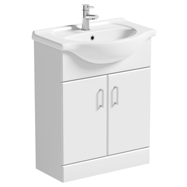 Orchard Eden White 650mm Floor Standing Vanity Unit with Ceramic Basin - Image 5
