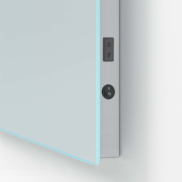 Montreal 700x500mm LED Mirror with Anti Fog Demist & Shaving Socket - Image 4