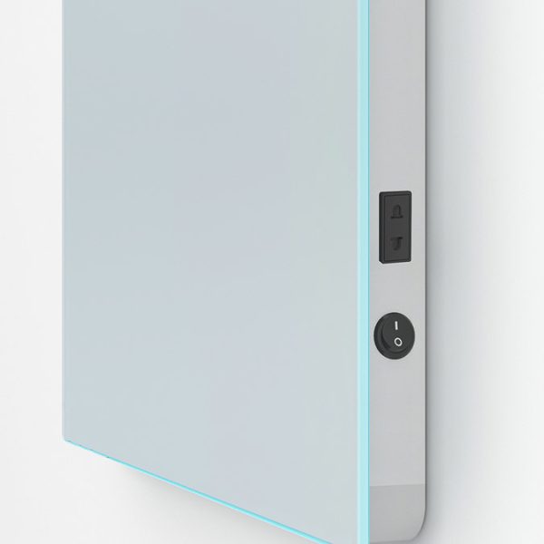 Montreal 500 x 700mm LED Portrait Mirror with Anti Fog Demist & Shaving Socket - Image 3