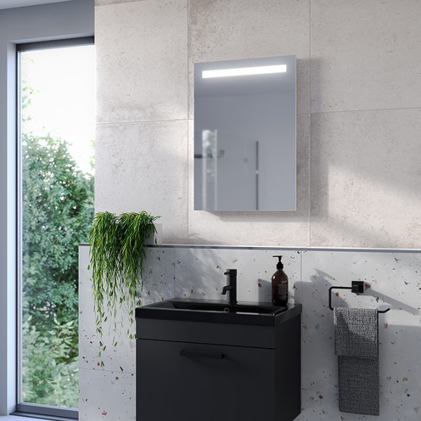 Montreal 500 x 700mm LED Portrait Mirror with Anti Fog Demist & Shaving Socket - Image 6