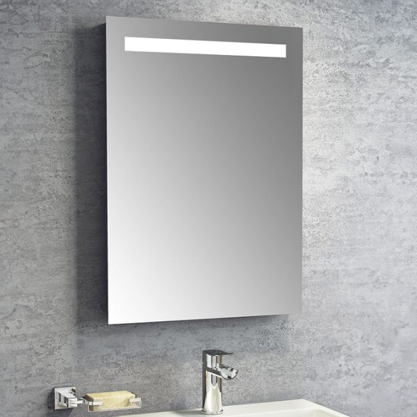Montreal 500 x 700mm LED Portrait Mirror with Anti Fog Demist & Shaving Socket - Image 5