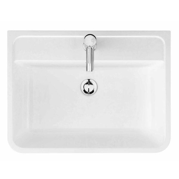 Monza Wall Hung 2 Drawer Vanity Unit w. Chrome Handles W600 x D445mm   Gloss White - Image 4