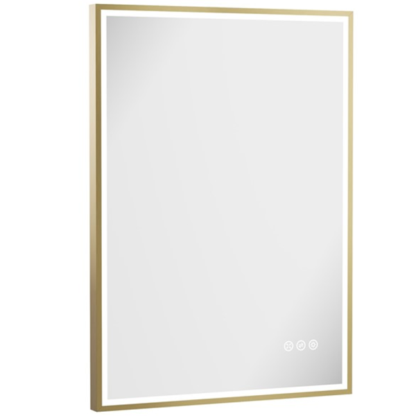 Crosswater MPRO 700 x 900mm LED Mirror   Brushed Brass