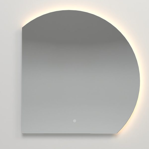 Mercury LED Backlit Circular Corner Fix Mirror 830 x 870mm with Anti Fog and Touch Sensor (Left Hand Version) - Image 5