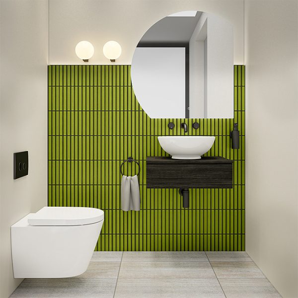 Mercury LED Backlit Circular Corner Fix Mirror 830 x 870mm with Anti Fog and Touch Sensor (Right Hand Version) - Image 2
