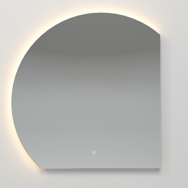 Mercury LED Backlit Circular Corner Fix Mirror 830 x 870mm with Anti Fog and Touch Sensor (Right Hand Version) - Image 5
