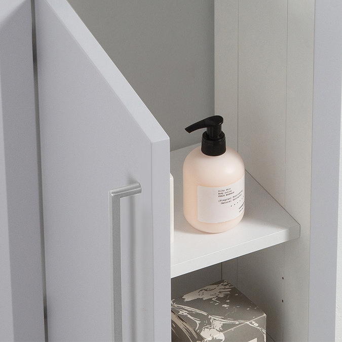 Montrose 400mm Dove Grey Cloakroom Vanity Unit with Chrome Handle - Image 3