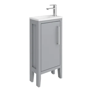 Montrose 400mm Dove Grey Cloakroom Vanity Unit with Chrome Handle