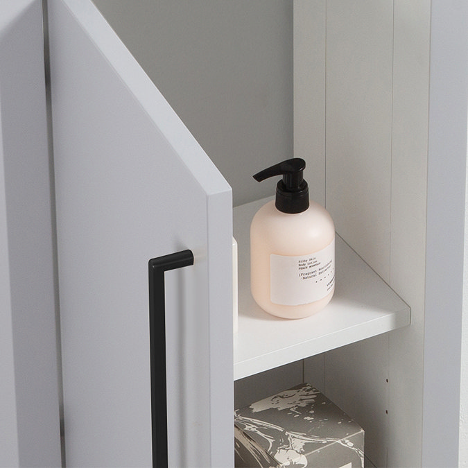 Montrose 400mm Dove Grey Cloakroom Vanity Unit with Matt Black Handle - Image 3