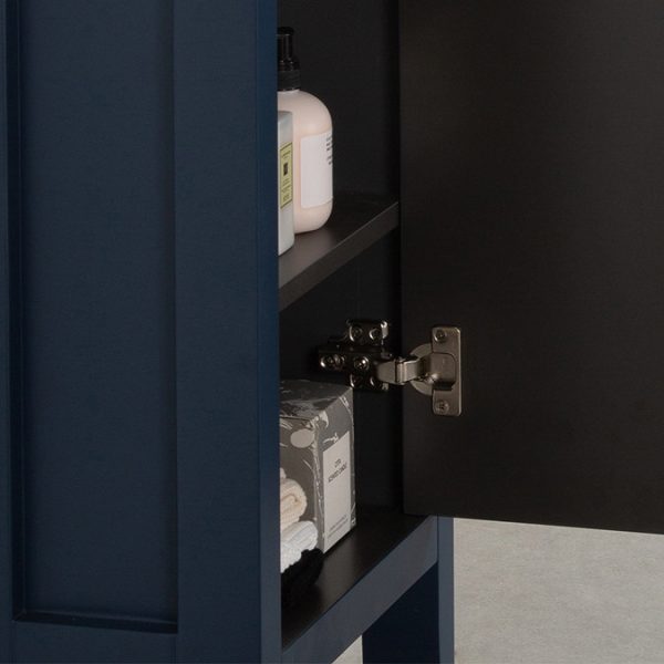 Montrose 400mm Indigo Blue Cloakroom Vanity Unit with Chrome Handle - Image 4