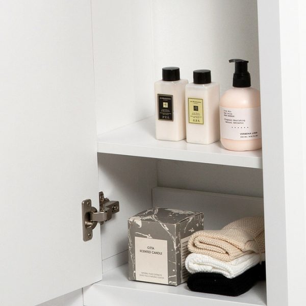 Montrose 400mm White Cloakroom Vanity Unit with Chrome Handle - Image 3