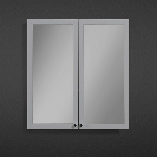 Montrose 600mm Dove Grey Mirrored Cabinet with Chrome Handles - Image 3