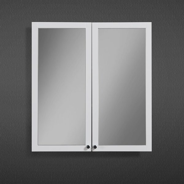 Montrose 600mm White Mirrored Cabinet with Chrome Handles - Image 3