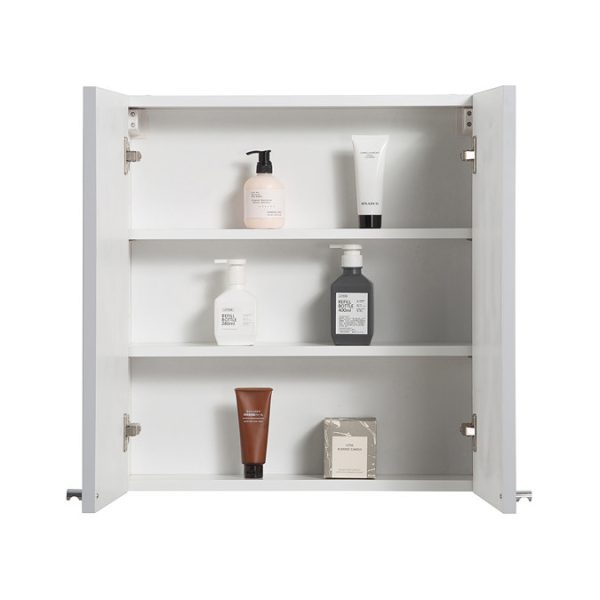 Montrose 600mm Dove Grey Mirrored Cabinet with Chrome Handles - Image 2