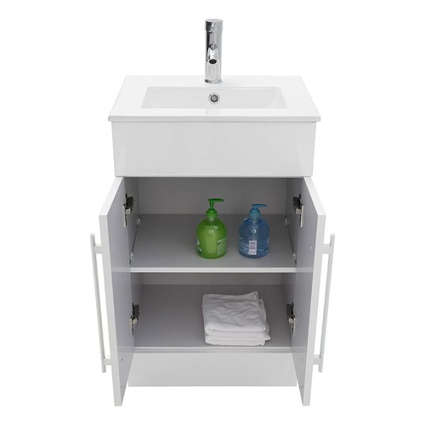 AquaSure Toreno PVC Vanity Unit   500mm Modern Gloss White   100% Waterproof - Image 5