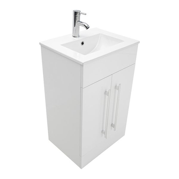 AquaSure Toreno PVC Vanity Unit   500mm Modern Gloss White   100% Waterproof - Image 7