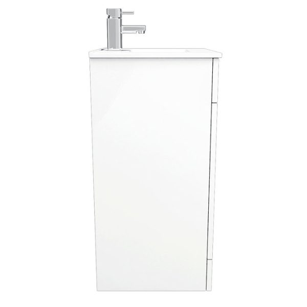 Toreno Small Vanity Sink With Cabinet   500mm Modern High Gloss White - Image 2