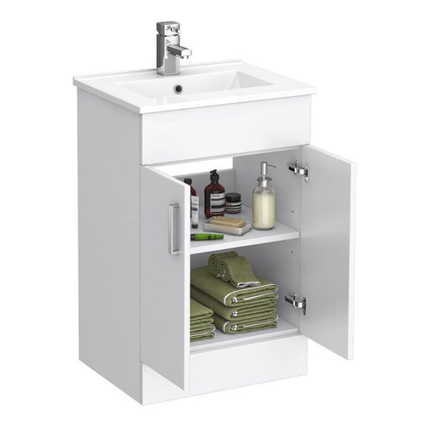 Toreno White 500mm Vanity Unit (Flat Packed) - Image 4