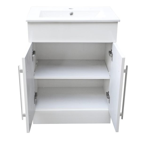 AquaSure Toreno PVC Vanity Unit   600mm Modern Gloss White   100% Waterproof - Image 4