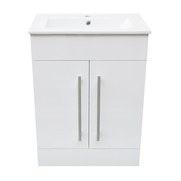 AquaSure Toreno PVC Vanity Unit   600mm Modern Gloss White   100% Waterproof - Image 5