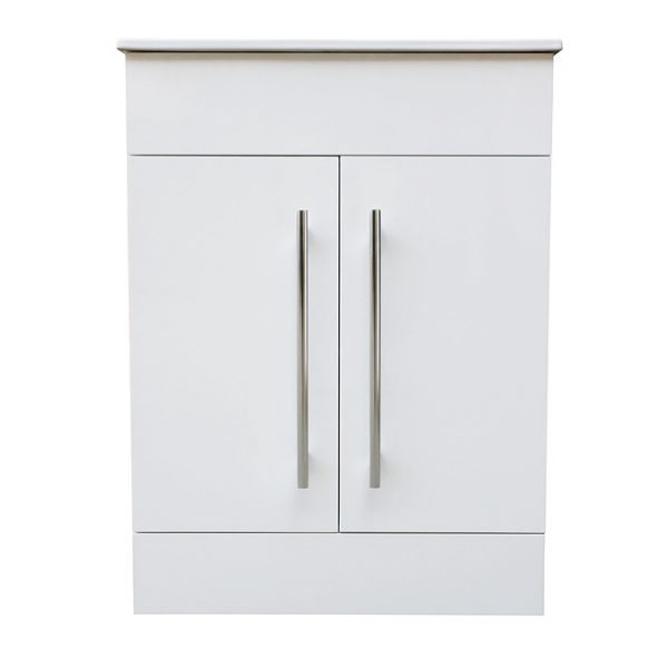 AquaSure Toreno PVC Vanity Unit   600mm Modern Gloss White   100% Waterproof - Image 6