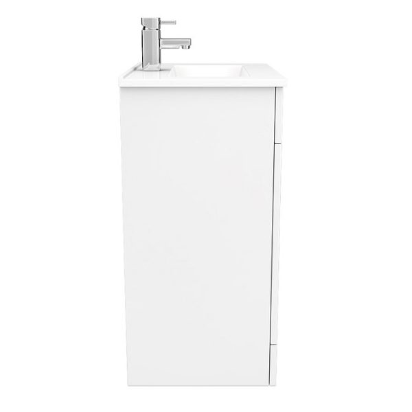 Toreno Vanity Sink With Cabinet   600mm Modern High Gloss White - Image 6