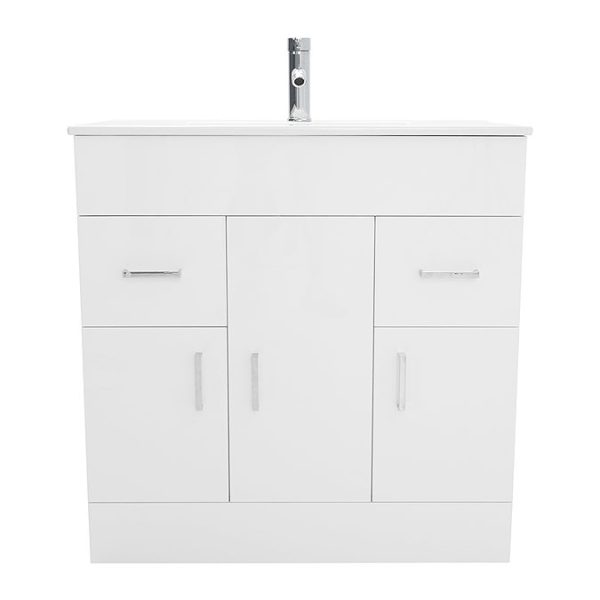 AquaSure Toreno PVC Vanity Unit   800mm Modern Gloss White   100% Waterproof - Image 3