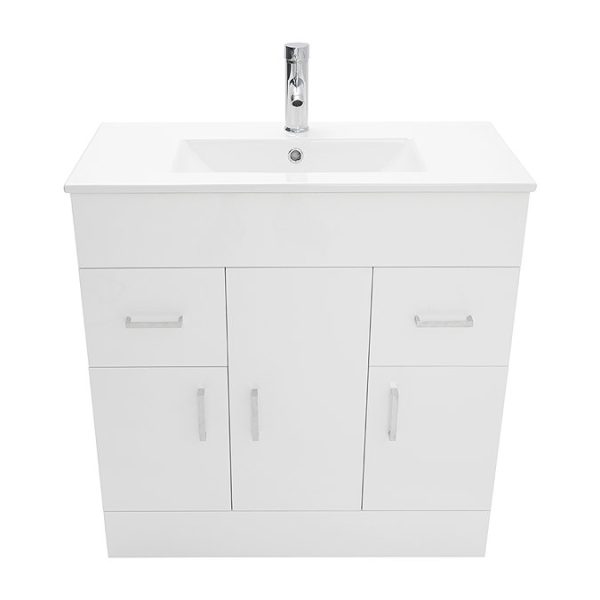 AquaSure Toreno PVC Vanity Unit   800mm Modern Gloss White   100% Waterproof - Image 4